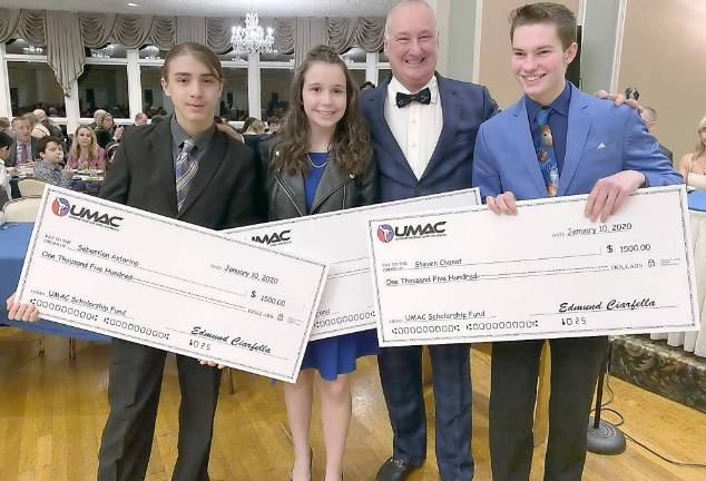 Pictured from left to right are: Sebastian Astorino, Elizabeth Verboys, Grand Master Edmund Ciarfella and Steven Chanat.