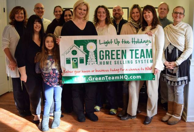 Green Team contributes $3,650 to Warwick Playground Dreams Provided photo Members of the Green Team Home Selling System in Warwick presented Warwick Playground Dreams with donations totaling $3,650. From left, Green Team Agent Service Manager Donna Roberts, Warwick Playground Dreams Co-Chair Fundraising committee Adrienne Lepre, Green Team Broker/Principal Geoff Green, agents Megan Cardenas, Keren Gonen, Jen DiCostanzo, Hannelore Chambers and Steven Lichtenberg, Playground Dreams Co-Chair Fundraising Committee Kerri Fenton Foley and Green Team agents Toni Kreusch, Alan Norberg and Kim Lesley and (front) Adrienne Lepre's daughter Gianna.