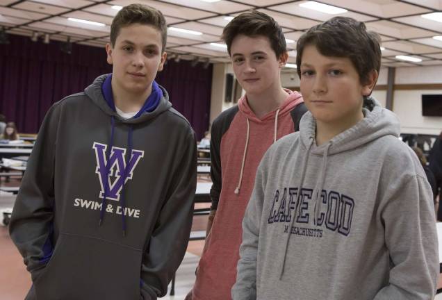 Superintendent’s Spotlight: Photo provided by Warwick Valley School District Pictured from left to right are Aiden Woods, Kalen Luraschi, and Sawyer Masefield, who recently competed at the Hudson Valley Regional Championships of the First Tech Challenge Robotics Challenge. They were the youngest students at the competition.