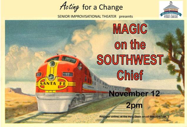 Library to host premiere of the play, 'Magic on the Southwest Chief,' on Nov. 12 Library to host premiere of the play, 'Magic on the Southwest Chief,' on Nov. 12