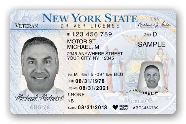 Veteran designation now available on NYS driver's licenses Image provided by teh New York State DMV The state Department of Motor Vehicles is now offering qualified veterans the option of having their status as a veteran indicated on their New York State driver license, permit or non-driver identification card.