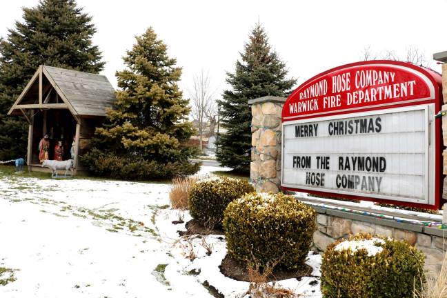 A Merry Christmas from the Warwick Fire Department's Raymond Hose Company Photo by Roger Gavan A Merry Christmas from the Warwick Fire Department’s Raymond Hose Company.