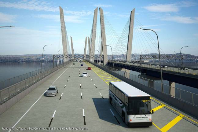 Bond downgraded as Cuomo visits new NY bridge site Rendering by Tappan Zee Constructors and HDR Engineering (hdrinc.com)