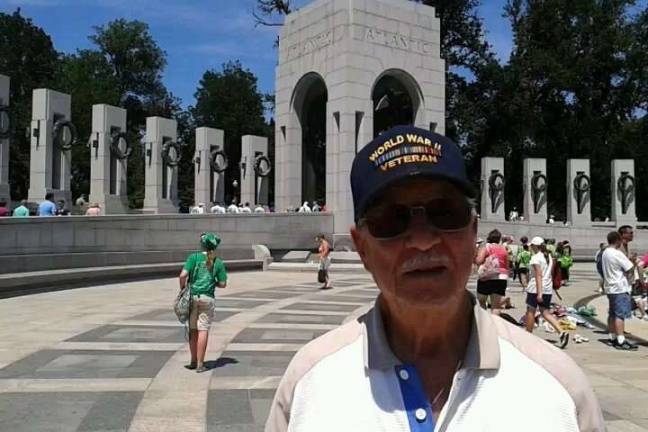 Veterans overwhelmingly support Valley View Vinnie Marino of Monroe at the World War II Memorial in Washington, D.C., during a Hudson Valley Honor Flight in 2012.