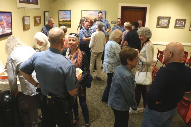 Photos by Roger Gavan Warwick Police Department, in a departure from previous coffee events, which were held at local eateries, held its eighth &#x201c;Coffee with a Cop&#x201d; on Monday, June 4, at the Albert Wisner Public Library. And as predicted, this well attended event was a good opportunity for moviegoers to join other residents to discuss issues of concern face-to-face with local law enforcement.