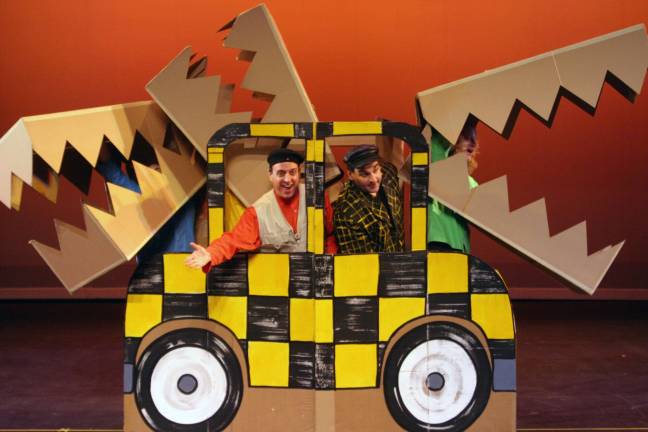 Paper Bag Players return to SUNY Orange on Jan. 12 The Paper Bag Players return to SUNY Orange in Middletown on Jan. 12. Several of the actors are pictured here during one of their timeless routines, "Taxi."
