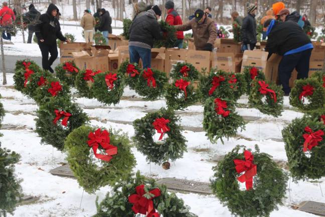 Orange County hosts Wreaths Across America ceremony at Veterans Memorial Cemetery Provided photo Approximately 3,000 wreaths were laid by 200 volunteers during Orange County’s Wreaths Across America ceremony on Saturday, Dec. 16, at the county’s Veterans Memorial Cemetery on Goshen.