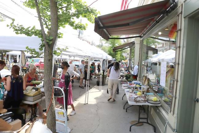 Shoppers on Main Street.