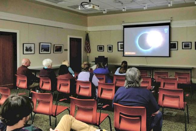 The library also livestreamed the eclipse in its media room.