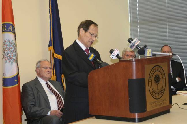 County executive pitches $1.2 million for school safety Edward Diana at Thursday's press conference.