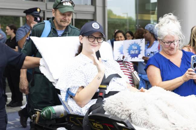 Warwick Police Jordan Tetreault was released from Westchester Medical Center on Monday, July 17, and transported to a rehabilitation facility to began the next stage of her recovery.