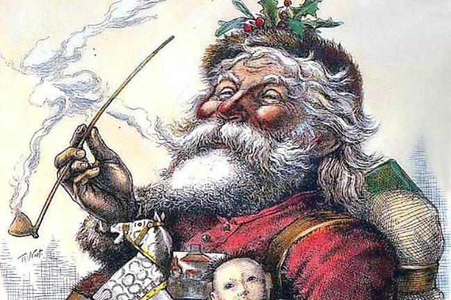 Celebrate Christmas at Museum Village on Dec. 7 Santa by Thomas Nast circa 1881.