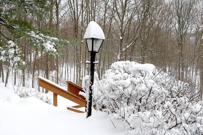 Spotters for the National Weather Service were reporting 17 inches of accumulation in Warwick. And that number was exceeded in the higher elevations of the surrounding area. Photo by Roger Gavan.