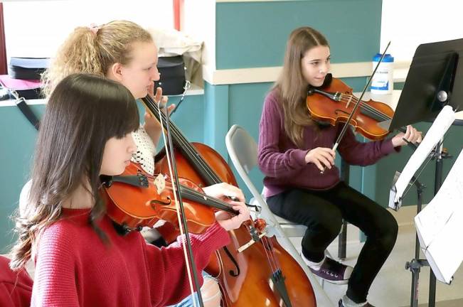 Members of the Warwick Valley Middle School Orchestra provided musical entertainment for the afternoon.
