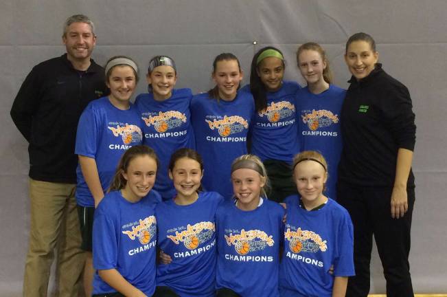St. Stephens seventh-grade girls CYO team opens season with tournament win Photo provided by Kerry Danaher Pictured from left to right, beginning with those standing, the St. Stephen's seventh-grade girls CYO team are: Dave Evans, Brigid Danaher, Paige Girardi, Marni Jones, Skylar Blanton, Fiona Egan and Coach Debra Girardi; and second row: Megan Desrats, Courtney Evans, Kiera Larney and Maggie Nelsen. Not pictured are Madison Leale and Coach Dr. Larry Washington.