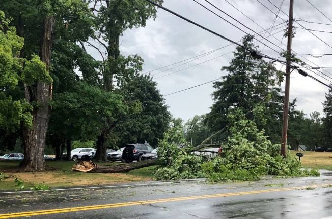 Severe thunderstorms cause havoc in Village of Warwick Photo by Terry Reilly Damage at the Warwick Country Club.