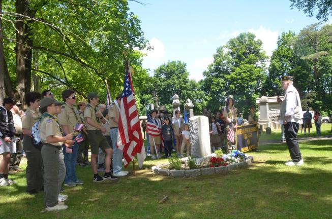 Departed veterans honored Boy scouts in attendance at the ceremony.