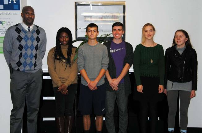 Smart. Yes, that smart Photo by Maureen Westphal/Warwick Valley School District Pictured from left to right are: Warwick Valley High School Principal Dr. Larry Washington, commended students Petra Chiabi, Nicholas S. Pacelli, Matthew L. Tomko and Bria Metzger, and semifinalist Lauranne Wolfe.