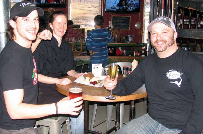 Pennings Farm Market to host Brew versus Cru dinner pairing on March 9 Photo by Roger Gavan At 7 p.m. on Wednesday evening, March 9, Pennings Farm, Pub & Grill, 161 South Route 94, and Skurnik Wines will present the newest trend in food and beverage experiences: The Brew versus Cru Dinner Pairing. From left, Pennings Bar Manager Adam Lloyd, Executive Chef Heather Kurosz and General Manager Brien Milbauer.