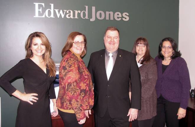 Edward Jones Warwick branch to host 10 year anniversary celebration Financial Advisor Ed Lynch will celebrate the 10th anniversary of his Edward Jones Warwick office at 77 Ronald Reagan Boulevard with a Holiday Open House for clients and their guests on Wednesday, Dec. 4 from 4 to 8 p.m. From left, Lynne Lorimer of Be My Guest Catering, Susan and Edward Lynch Sr. Branch Office Assistant Marianne Peterson and on call Branch Office Assistant Maria Stika.