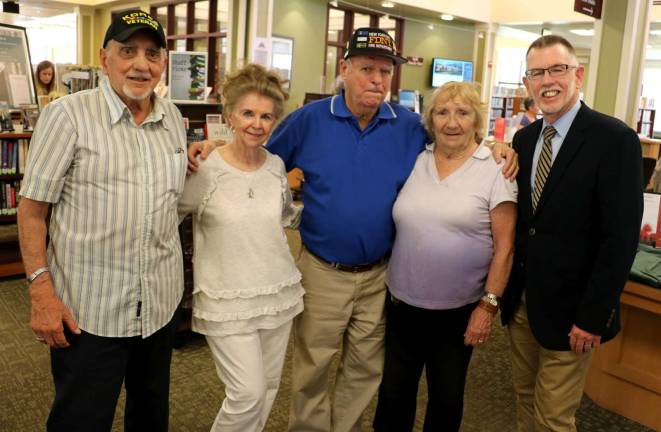 Warwick Supervisor joins veterans on Hudson Valley Honor Flight Photo by Roger Gavan Town of Warwick Supervisor Michael Sweeton poses with local veterans and spouses he accompanied on a recent Hudson Valley Honor Flight to Washington, D.C. From left, Korean War veteran Joe Scannello and his wife, Sharon; Korean War era veteran Joseph Ginley and his wife Betty and Sweeton. Korean War veteran Phil Nye was also on the flight but not present for the photograph.