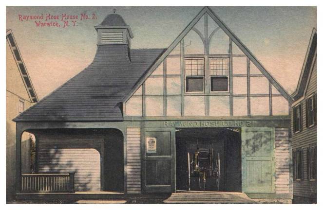 Marking 150 years of serving Warwick Photo courtesy of the Town of Warwick Historical Society The Raymond Hose Co. 2, formerly located on Howe Street, pictured here circa 1900, was formed in 1896. Note the fire apparatus used at that time.