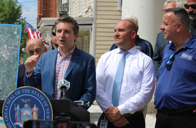 State routes to see $30M upgrade project State Sen. James Skoufis with local town and village leaders to announce the start of a project to modernize State Routes 17A and 94.