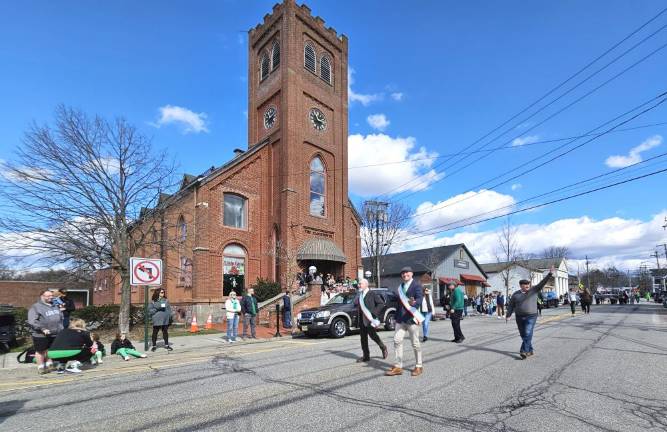 Warwick Town Supervisor Jesse Dwyer with Village Mayor Michael Newhard at Warwick’s St. Patrick’s Day Parade on March 17.