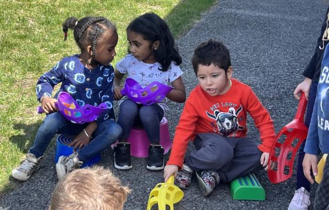 Pre-K students getting to know one another.