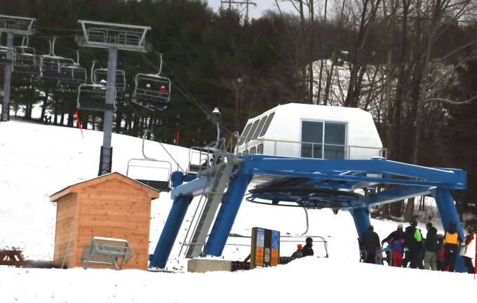 Mt. Peter Ski Area opens for the 2017-18 season This season, skiers and boarders can save time usung the new quad lift, dubbed "The Patriot."