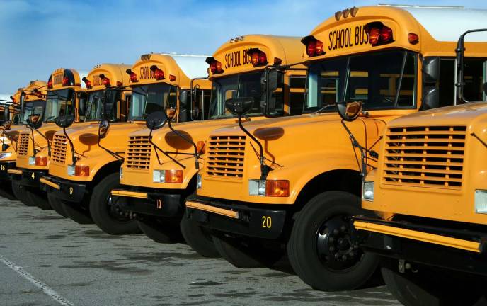 WVSD administration talks budget, enrollment, capital projects Photo illustration The Warwick Valley School Board will ask voters in May for their approval to buy five new school buses: three 65-passenger, propane-powered buses; one 29-passenger bus; and one 21-passenger wheelchair bus, at a maximum cost of $467,301.57. State transportation aid will pick up $263,558.09 of the expense.