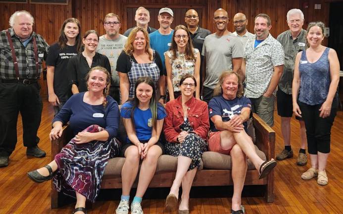 Front row: Hanne Chambers, Sprite Fallon, Carly Foster and Jim Hall; middle row: Lea Fallon, Kat Leo, Christine Leo, Tim Gamory, Pasquale Leo and Rekha Shoenfeld-Woods; back row: Martin Pirringer, Sean Fallon, Joe Morse, Paul Woods, William LeBar, Mark Harris, Sandeep Luke and Grady Schenck. Photo by Sam Walter.