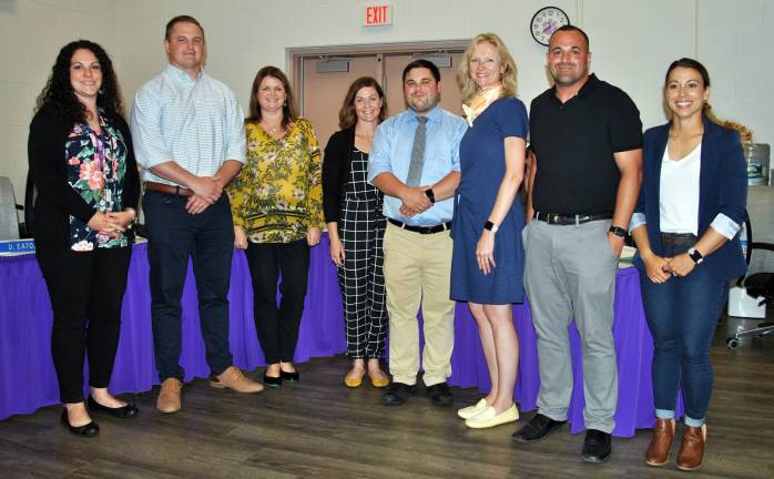 Warwick School Board recognizes faculty members recommended for tenure Provided photo The Warwick Valley School Board recognized and congratulated faculty members who have been recommended for. Pictured from left to right are: Lillian C. Gaytan Castro, William C. Menkens, Marguerite R. Fusco, Margaret T. Wright, Mark J. Botta,Ineka Menken Pirovitz, Eric D. Rosaand Kaitlin N. Rodriguez.
