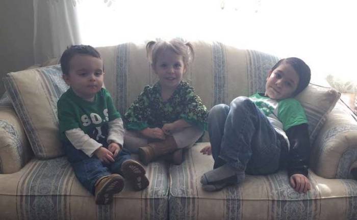 One Lucky Leprechaun Luciani Leprechauns. My little leprechauns Jace, Meadow & Jackson. Photo courtesy of Kate.