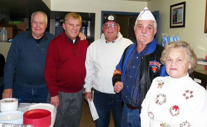 PLAV donates $10,000 food pantry Photo provided by the office of Orange County Executive Pictured from left to right are: Bob Ibe, Orange County Veteranís Coalition treasurer; Tony Zippo, director of Orange County Veteransí Service Agency; Abe Escobar, president of the Orange County Veteranís Coalition; Wayne Miller, state commander of Polish Legion of American Veterans; and Gloria Pason, OCVC member.