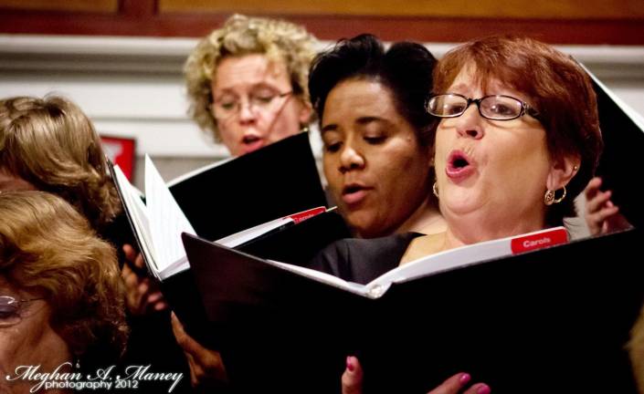 Janiece Kohler marks 20 years as artistic director of the Classic Choral Society and Orchestra Photographs by Meghan Maney Members of the Choral Society in concert are, from left to right: Jody Weatherstone of Warwick, Lillian Brown of Newburgh and Ellen Devlin of Harriman.