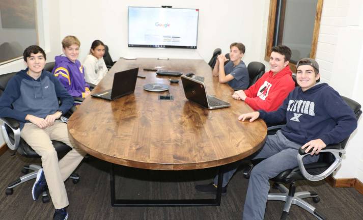 Young members of Science Club creating digital tour for Warwick Historical Society Photo by Roger GavanMembers of the Warwick Valley Youth Sciences Club will meet once each week in the Geek Hive facility to work on the project. Some of the club members seated clockwise from left, Johnny Prego, Jordan De Sotle, Simone Sullivan, Ethan Ladka, Dominick D'Amito and Hayes Parrelli.