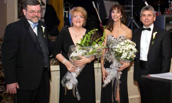 Hospice celebrates silver anniversary Pictured from left to right are: Dan Grady, president and CEO of Hospice of Orange and Sullivan Counties, Inc., gala co-chairs Marilyn DþÄôAmbrosio and Janet Sullivan, and Hospice Board Chair Ron Barton.