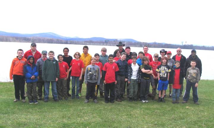 Warwick Municipal Airport plays host to Boy Scout Troop 45 camp out Photos by Roger Gavan Members of Boy Scout Troop 45, on their way to earning their Aviation Merit Badge, camped out at the end of the grass runway adjacent to Wickham Lake on Friday, April 25. Adults from left, Scout Master Mark Curran, Steve Kent, the local Boy Scouts of America Aviation merit badge counselor and Assistant Scoutmasters Steve Radakovits and Mel Moore.