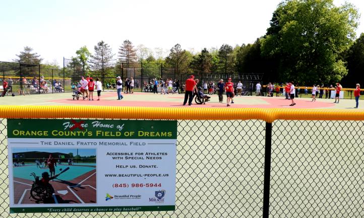 Opening day of Beautiful People baseball season at Daniel Fratto Field held May 19 Photos by Roger Gavan Specifically designed for children with disabilities, the field has a fully rubberized safe surface and enlarged dugouts to accommodate wheelchairs, service animals and other assistive devices.
