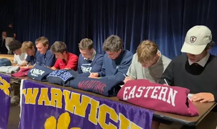 WVHS seniors sign letters of intent A few of the WVHS senior boys signing their collegiate intent letters.