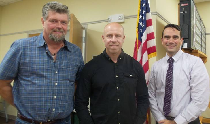 Chester to buy performing arts center At Wednesday night's board meeting, from left: Councilman Bob Valentine, actor Steve Cirbus, and Councilman Ryan Wensley (Photo by Frances Ruth Harris)