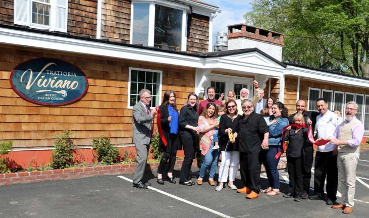 Trattoria Viviano restaurant celebrates completion of renovations Photo by Roger Gavan On May 8, Town of Warwick Supervisor Michael Sweeton (left), Mayor Michael Newhard (right) and members of the Warwick Valley Chamber of Commerce joined owners chef Vito and Rose Viviano (center), their relatives, staff and friends for a ribbon-cutting ceremony to celebrate the completion of renovations to provide more dining and bar space.