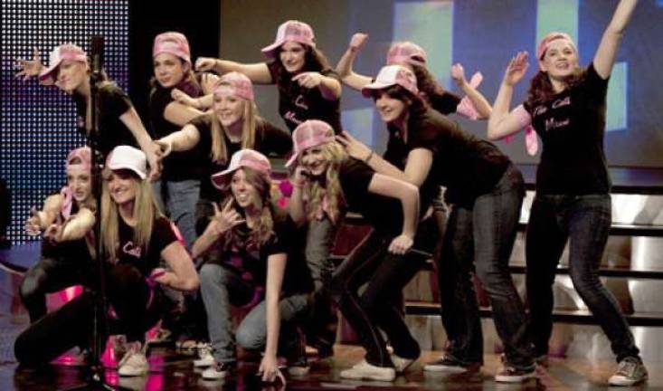 Cats Meow High School singers on TV this Sunday, May 6 Girls of The Warwick Valley High School Catís Meow a cappella singing group at the recording session for their televised appearance on the MSG Varsity Talent show to be aired on iO TV channel 14 on Sunday, May 6. Front from left: Ally Rosen, Allison Dethmers, Kayla Jardine and Charlotte Caskey; center from left: Francesa Huey and Brooke Hamling; and in back: Kristen Geary, Anna Galitzine, Ava Heatley, Carolyn Weller and Naomi Hanson.