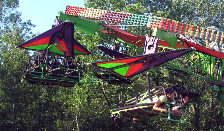Let the summer begin This ride simulates hang gliding.