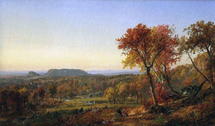 Jasper Cropsey in Warwick Source: Wikimedia Commons Mts. Adam and Eve, 1872. Jasper Cropsey's mansion "Aladdin" stood on the mountain above Pennings Orchard, overlooking the Warwick Valley.
