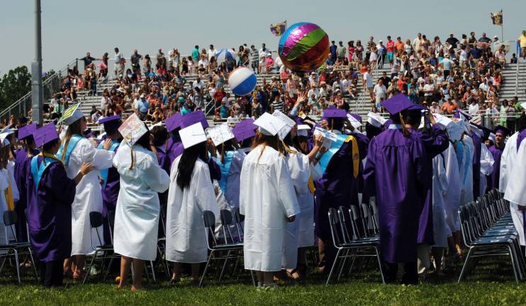 The Warwick Valley Class of 2013 Photo by Louise Hutchison The new graduates have some fun.