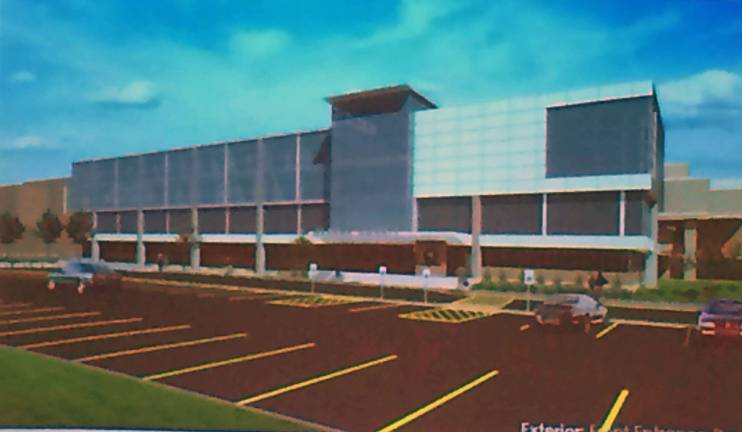 Government center may re-open in 2017 The architect's rendering of the planned government center addition shown to the legislature (Photo by Edie Johnson)