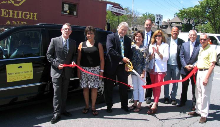 Warwick Valley Car Service celebrates opening On Friday, June 20, local officials and members of the Warwick Valley Chamber of Commerce joined Michael and Linda Punch for the official grand opening of Warwick Valley Car Service LLC. From left, Town of Warwick Supervisor Michael Sweeton, Warwick Vwlley Chamber of Commerce President Sherry Bukovcan, Michael and Linda Punch, Chamber past President Paul Rafanello, Board members Caryn Burke and Wayne Patterson, Executive Director Michael Johndrow and Mayor Michael Newhard.