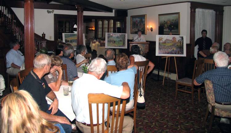 Chateau Hathorn participates of Orange County Historic Tavern Trail program At the Chateau Hathorn, the guest speaker for the evening was Village of Warwick Historian Jean Beattie May.
